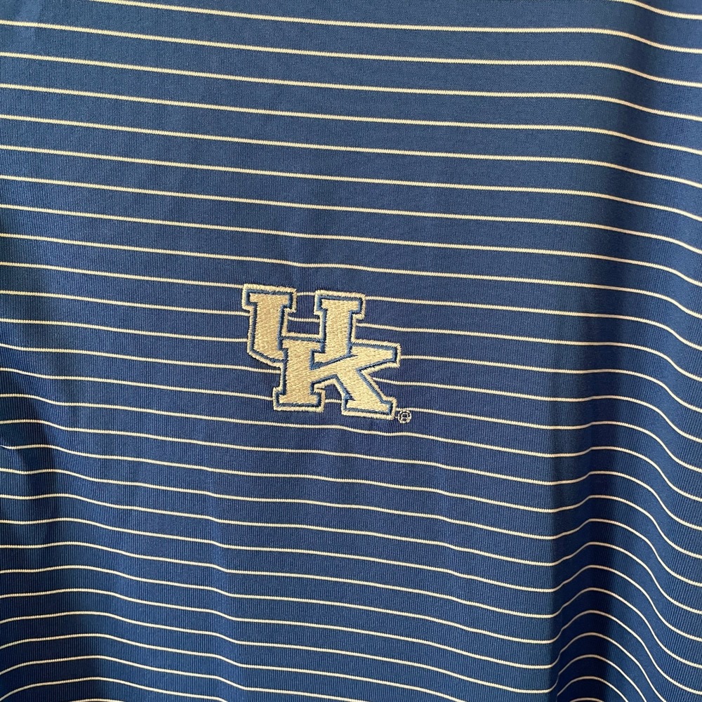 Nike Golf Kentucky Wildcats Polo Shirt Mens XXL Blue Striped Dri-Fit Polo - Picture 4 of 11